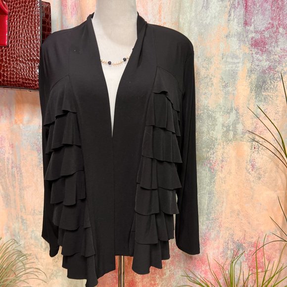 📌T Milano Open Front Cascades Overlay in the Front Plus Size Jacket - Picture 1 of 11